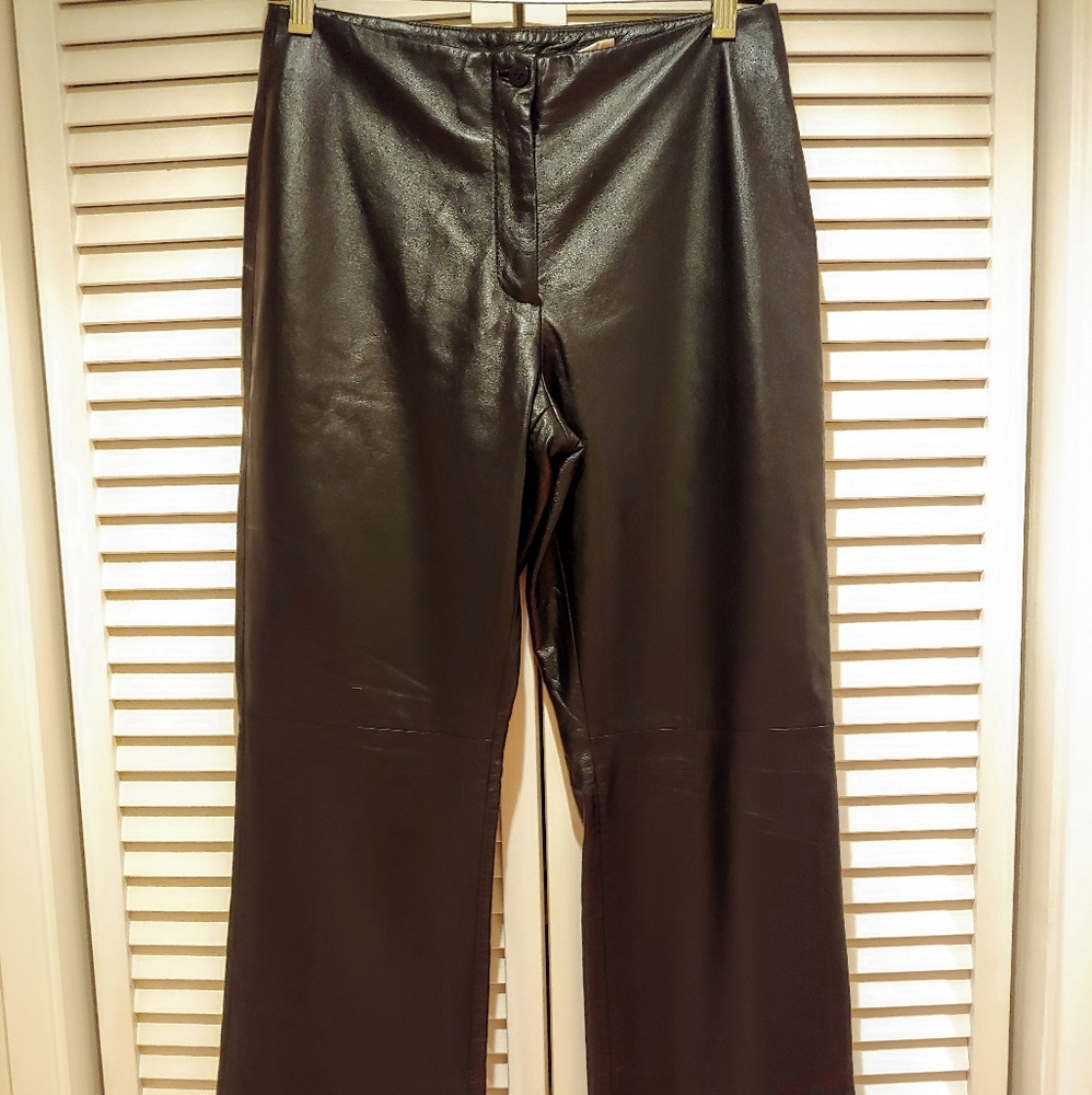 Leather Wide leg pants